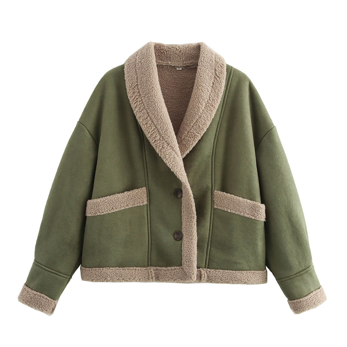 Natalie – Wollmantel mit Taschen, Wintermode aus Wildleder für Damen