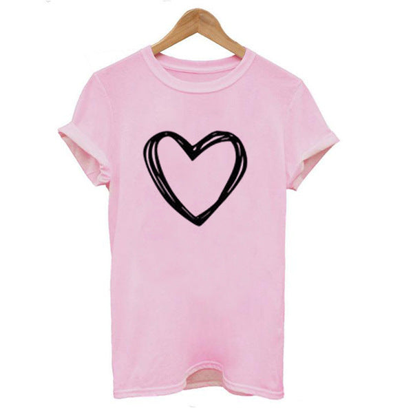 Rose – Herzmuster Damen T-Shirt mit kurzen Ärmeln