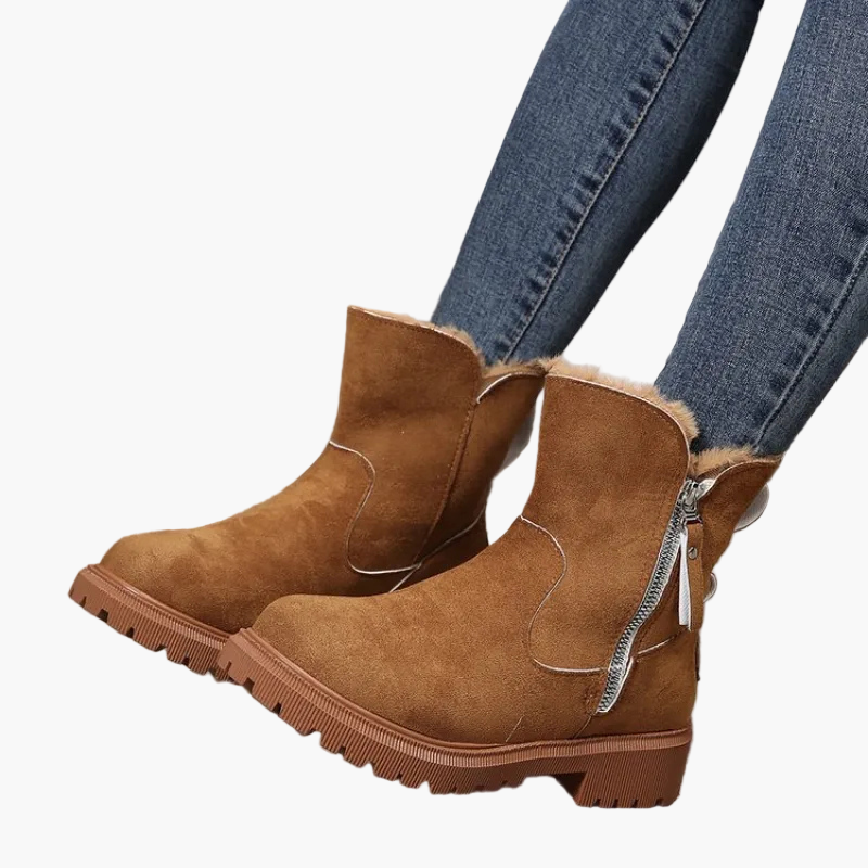 Damen Winter Stiefeletten mit Warmfutter und Profilsohle – Modische Komfort-Boots für Alltag & Freizeit