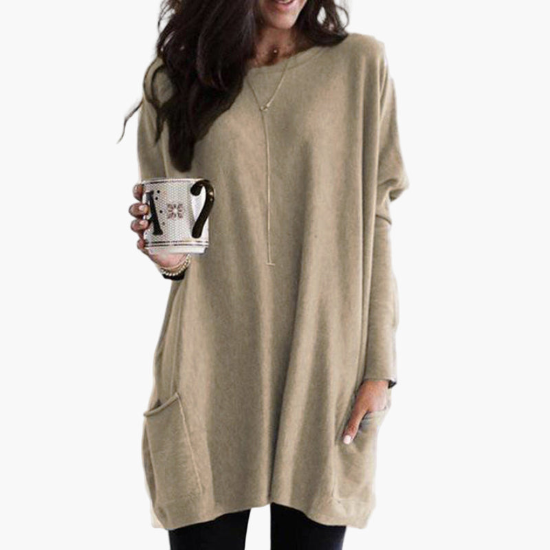 Damen Langarm Oversize Pullover – Bequemer Lässiger Stil für Alltag und Freizeit