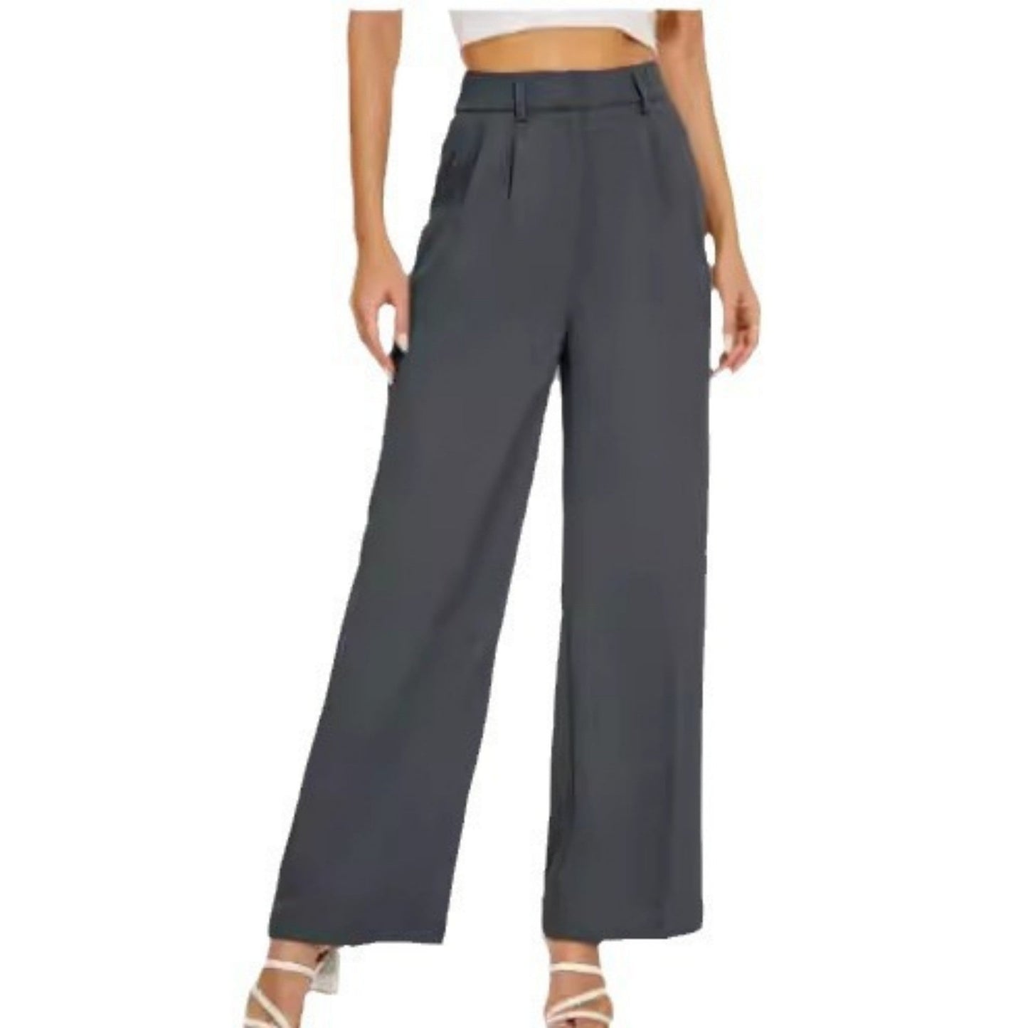Kate – Weite Damenhose mit Hohem Bund und Taschen