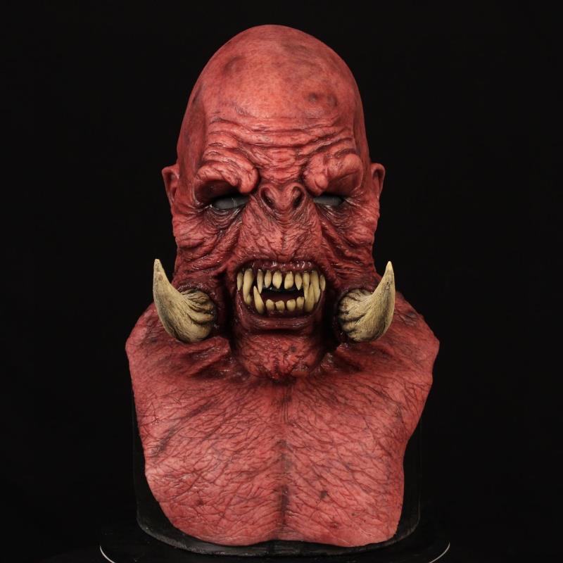 Halloween Latex Maske Orca Monster für Erwachsene – Gruselige Warcraft Verkleidung