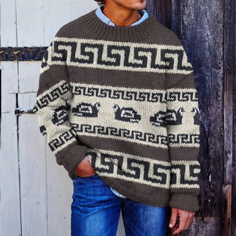 Luke – Gestreifter Patchwork-Pullover