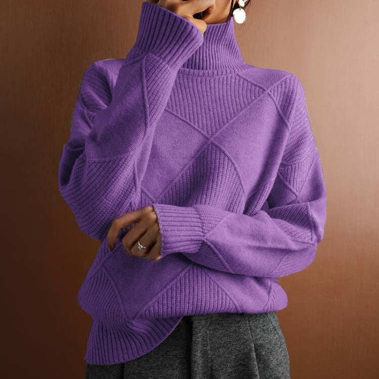 Linda – Warmer Damenpullover mit hohem Kragen