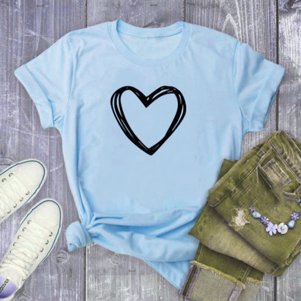 Rose – Herzmuster Damen T-Shirt mit kurzen Ärmeln