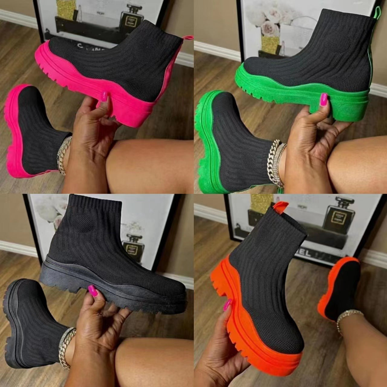Zoe – Plattform Stiefeletten mit Chunky-Absätzen für Damen
