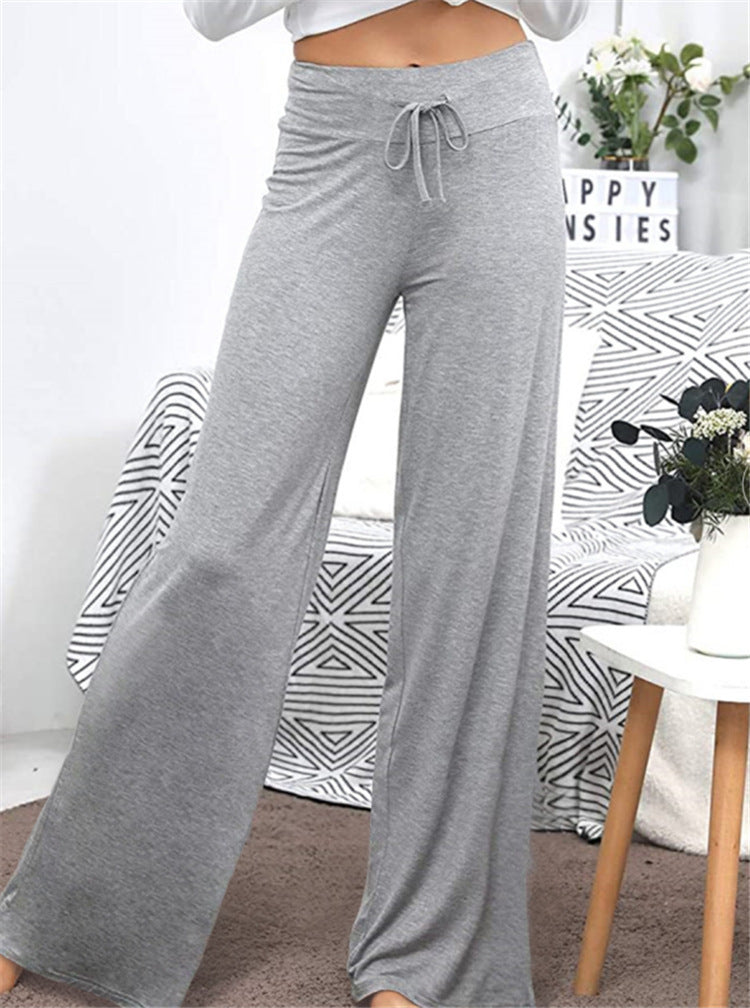 Amanda – Weite Damenhose mit Hoher Taille und Elastischem Bund