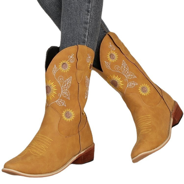 Zoe – Bestickte Sonnenblumen Martin Stiefel