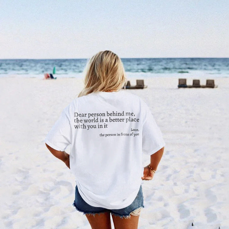 Rose – Damen T-Shirt mit Rundhals und Slogan