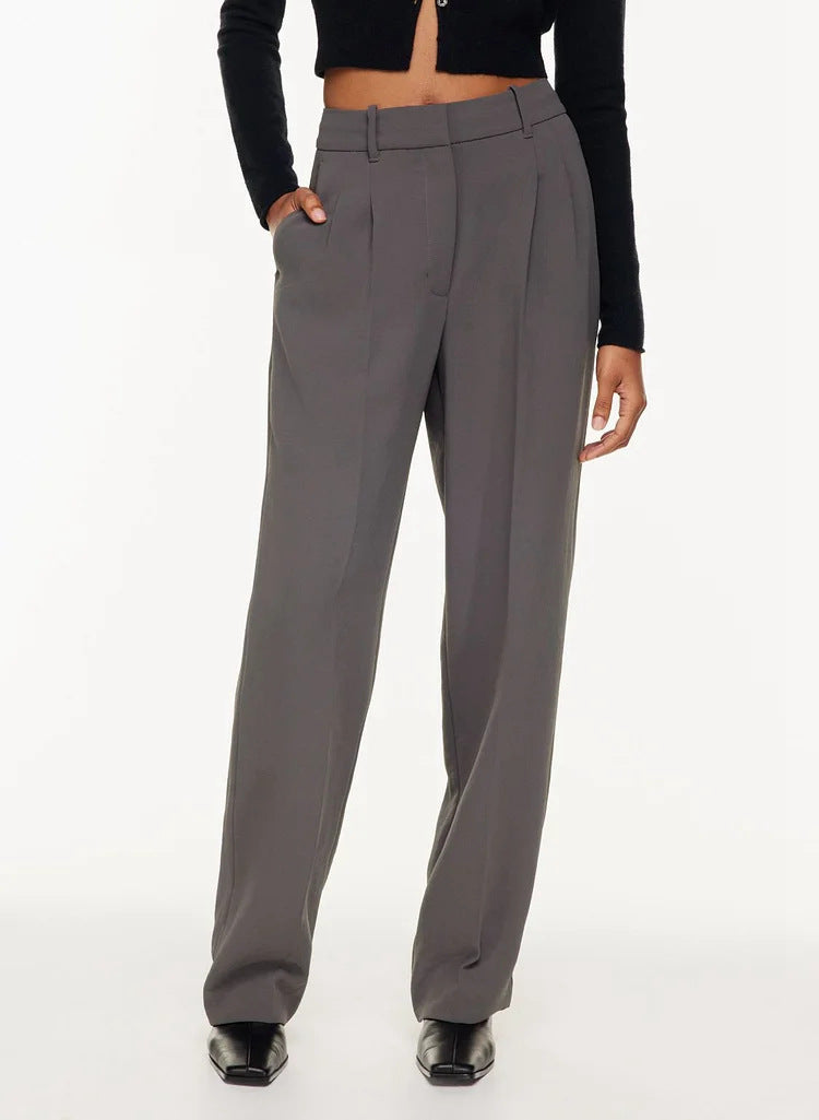 Kate – Weite Damenhose mit Hohem Bund und Taschen