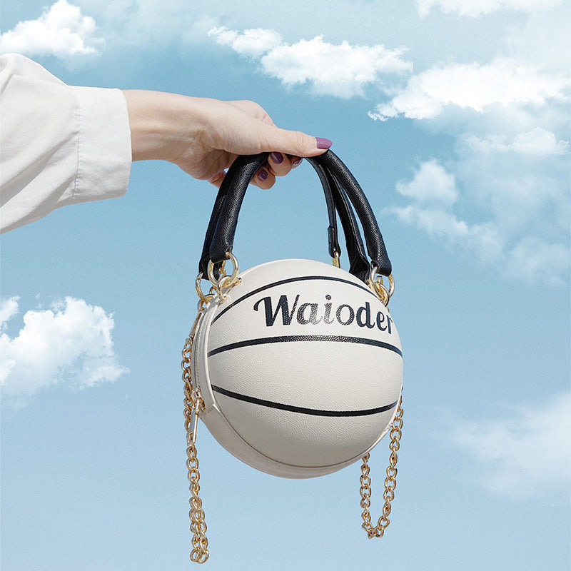 Louise – Basketballförmige Damenhandtasche mit Kette