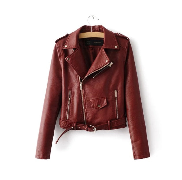 Gillian – Damen Lederjacke im koreanischen Stil für Herbst und Winter