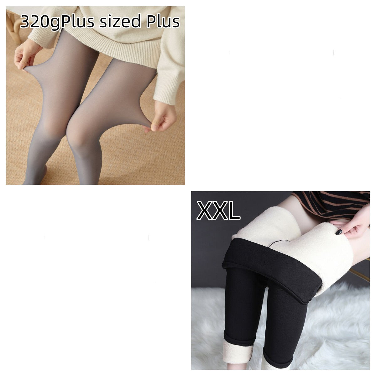 Natalie – Transparent Strumpfhose mit Fleece-Futter