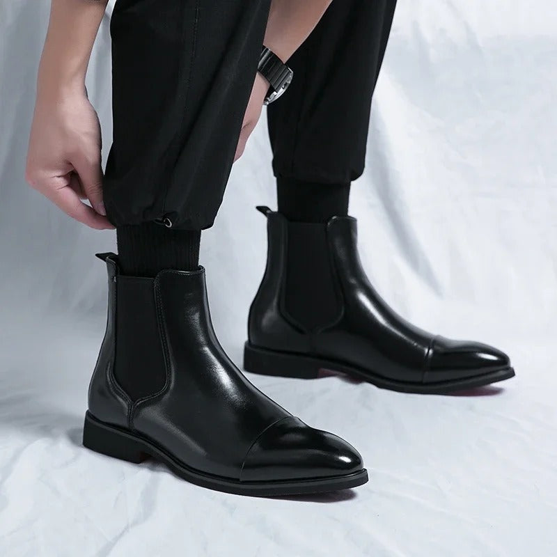 Stephan – Stiefel mit quadratischer Spitze und rotem Absatz für Herren