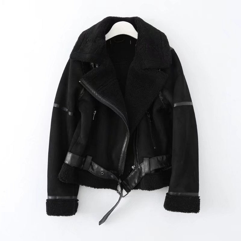 Christian – Motorradjacke aus Wildleder mit Pelzfutter