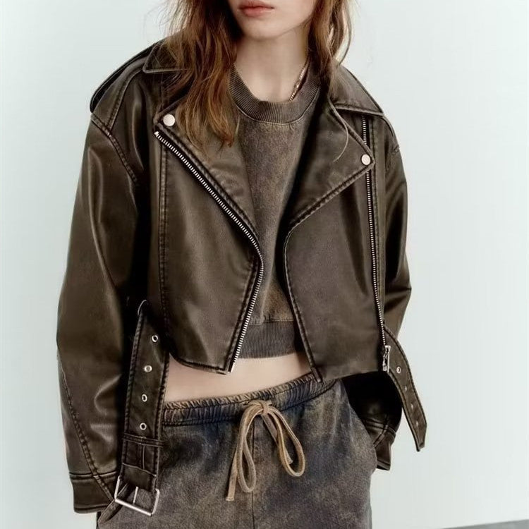 Natalie – Waschbare Lederjacke mit Farbverlauf