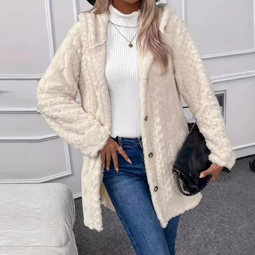 Ruby – Kapuzen-Cardigan mit Knöpfen für Damen