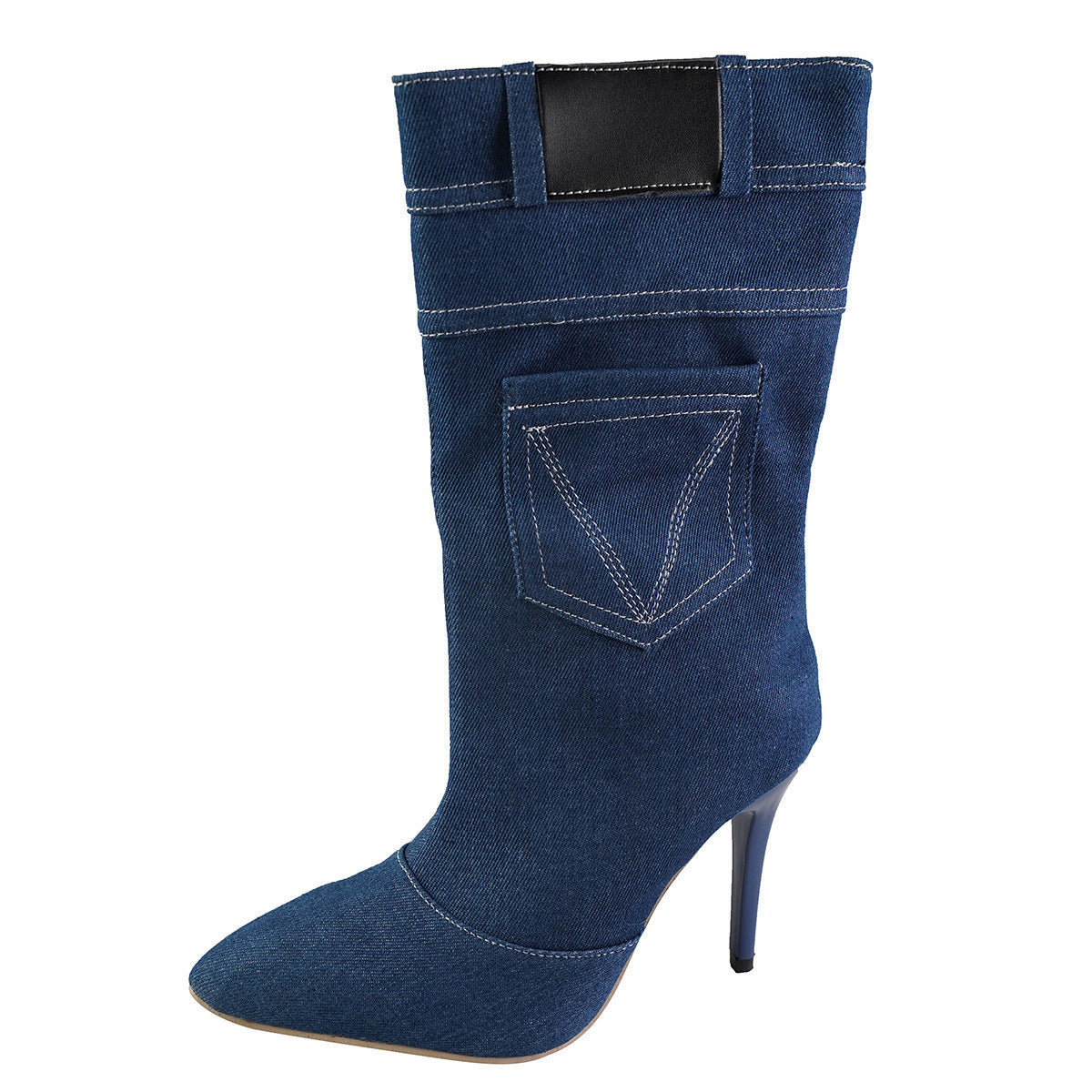 Caroline – Damen Stiletto Westernstiefel mit Taschen-Design