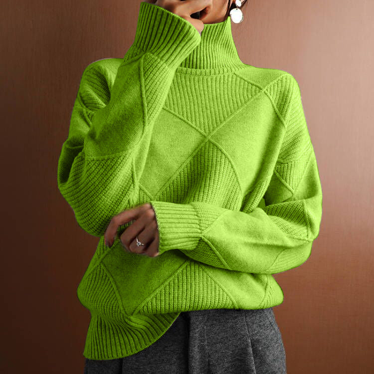 Linda – Warmer Damenpullover mit hohem Kragen