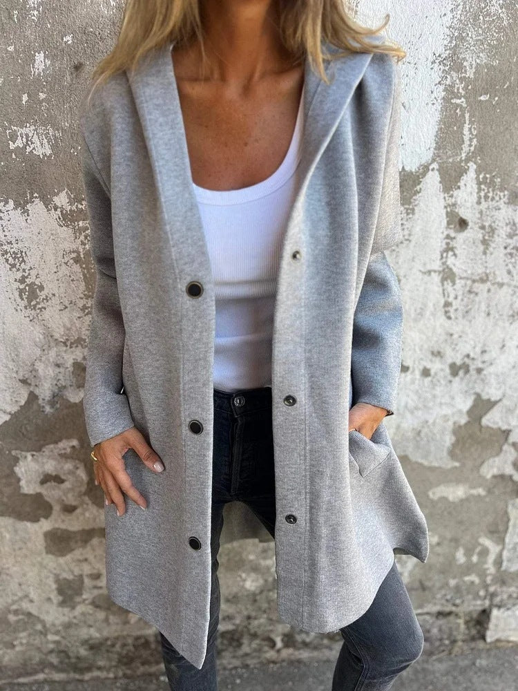 Rachel – Lockerer Damen-Cardigan mit Kapuze