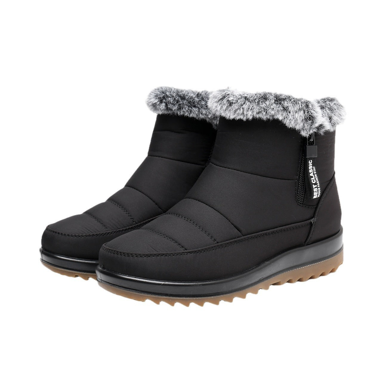 Anna – Warme Damenstiefeletten mit Seitenreißverschluss und Fleece