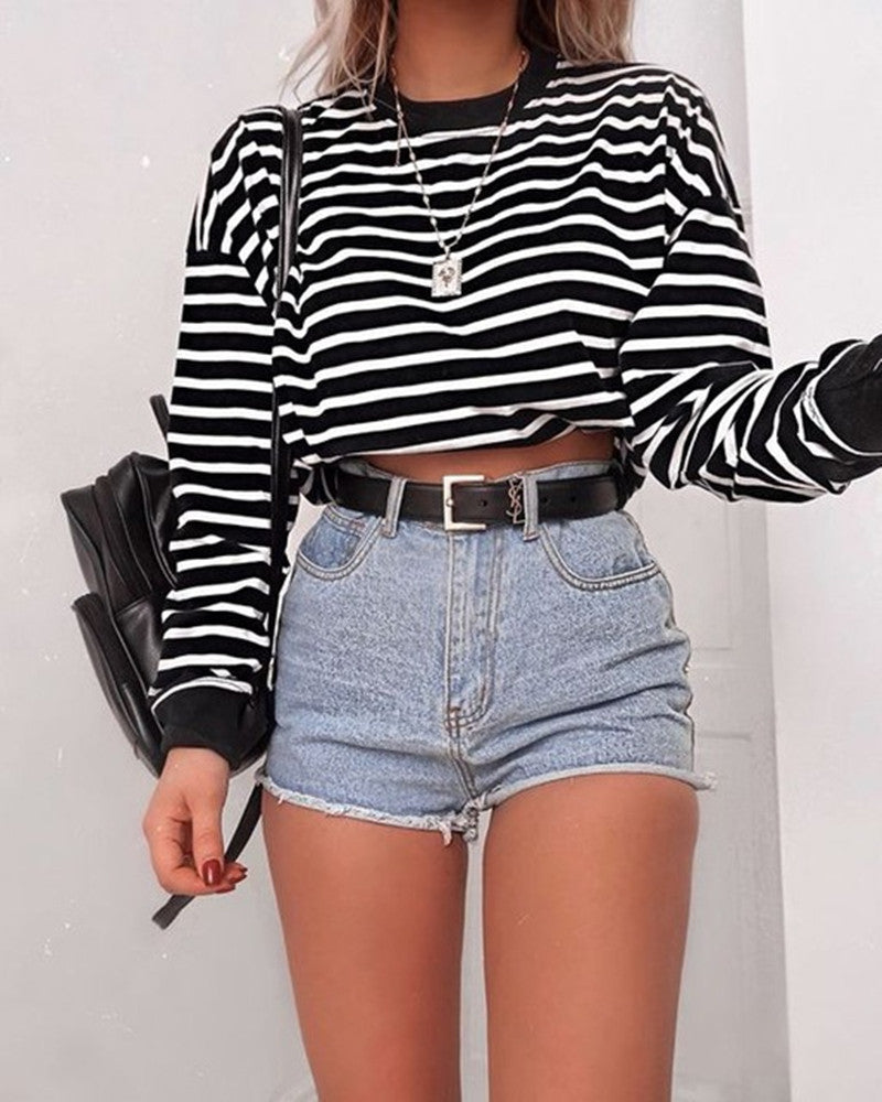 Audrey – Langarm Crop Top T-Shirts