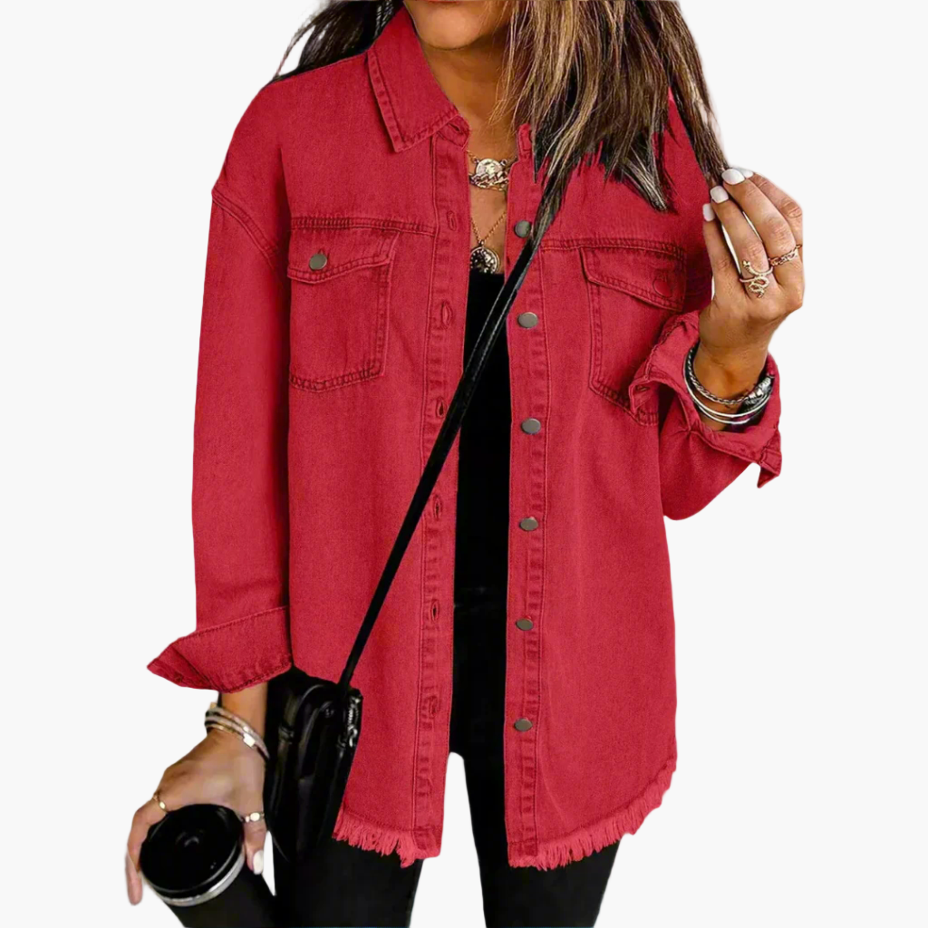 Damen Jeansjacke im lässigen Oversize-Stil – Vielseitige Übergangsjacke für Alltag und Freizeit
