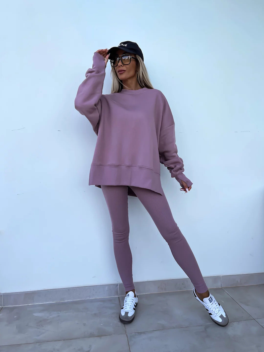 Judith – Lässiges Damen Sweater-Set mit Langarm und Schlitz