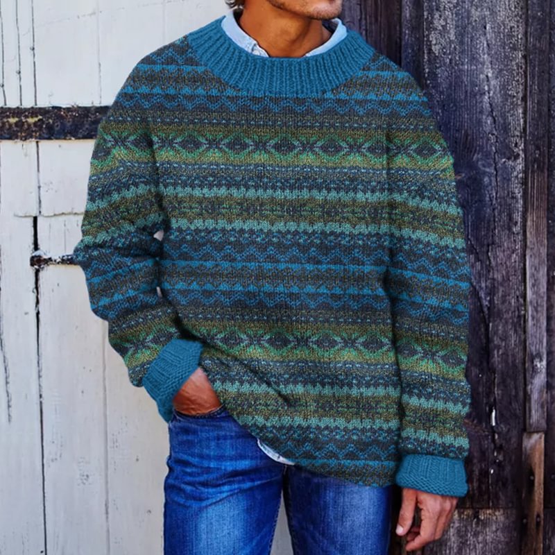 Luke – Gestreifter Patchwork-Pullover