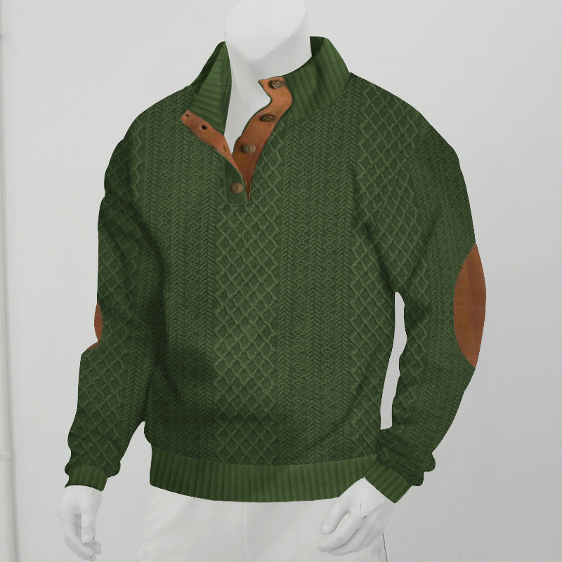 Wayne – Jacquard-Strickpullover mit Stehkragen