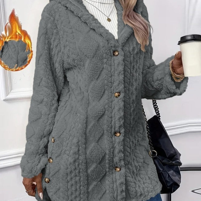 Ruby – Kapuzen-Cardigan mit Knöpfen für Damen