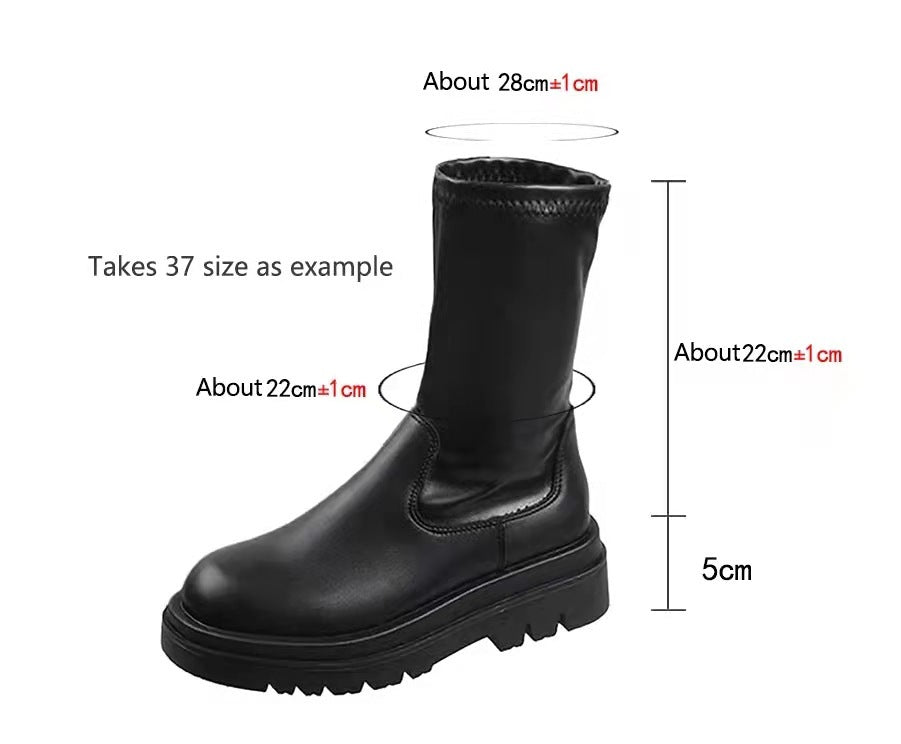 Barbara – Dicke Sohle Stiefel mit Chunky Absatz
