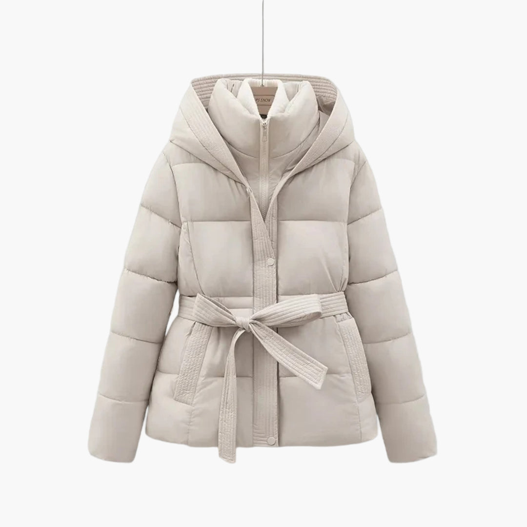Damen Winter Steppjacke Parka mit Gürtel – Modischer Outdoor Mantel