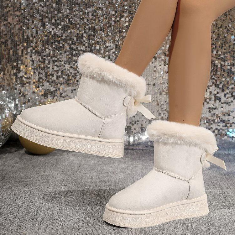 Kimberley – Damen Schneestiefel mit Schleife und Plüsch