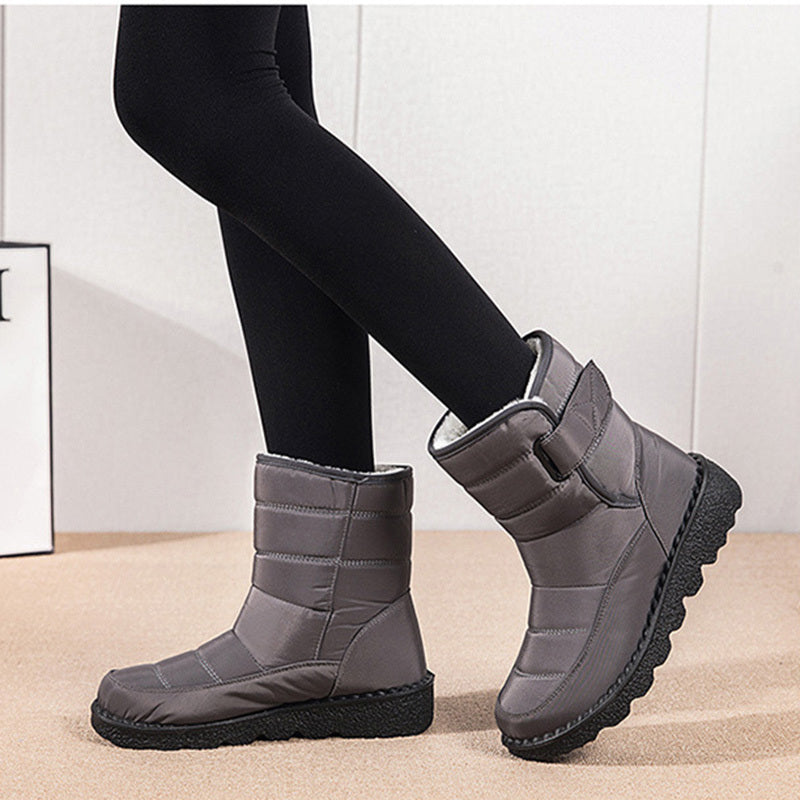 Donna – Wasserfeste Damenplattform-Winterstiefel mit Warmem Plüsch