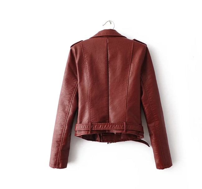 Gillian – Damen Lederjacke im koreanischen Stil für Herbst und Winter