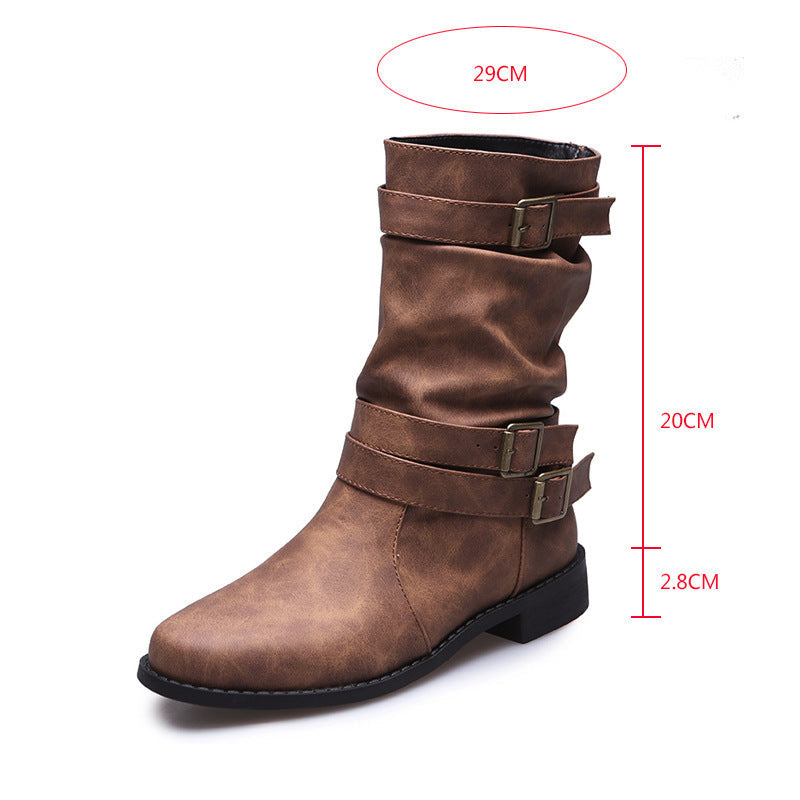 Georgina – Vintage Damenstiefel mit Verstellbarer Schnalle