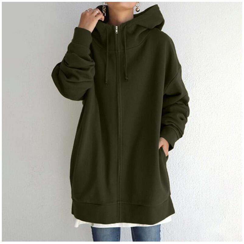 Sandra – Flauschige Damen Kapuzenpullover mit Vollreißverschluss