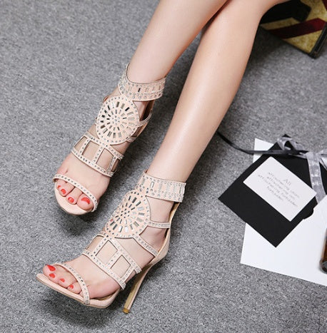 Ann – Sandaletten mit Strass und hohem Absatz