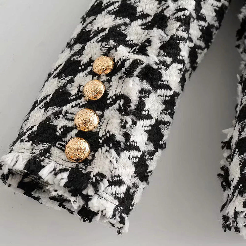 Audrey – Retro Damenjacke aus dickem Hahnentritt-Karo