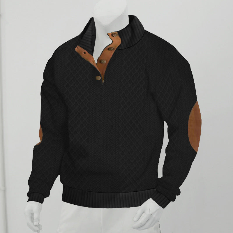 Wayne – Jacquard-Strickpullover mit Stehkragen