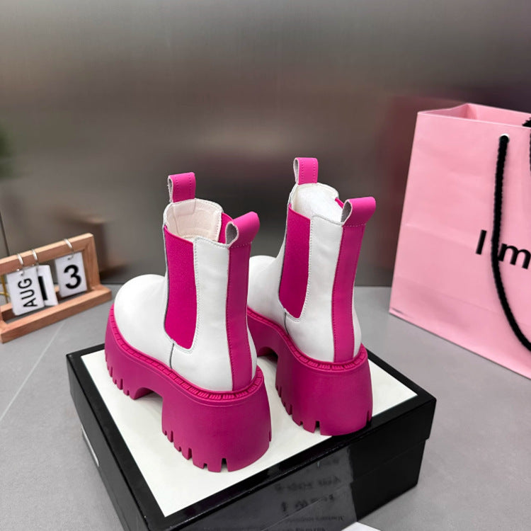 Andrea – Damenstiefel mit Muffinabsatz in Rauchfarben