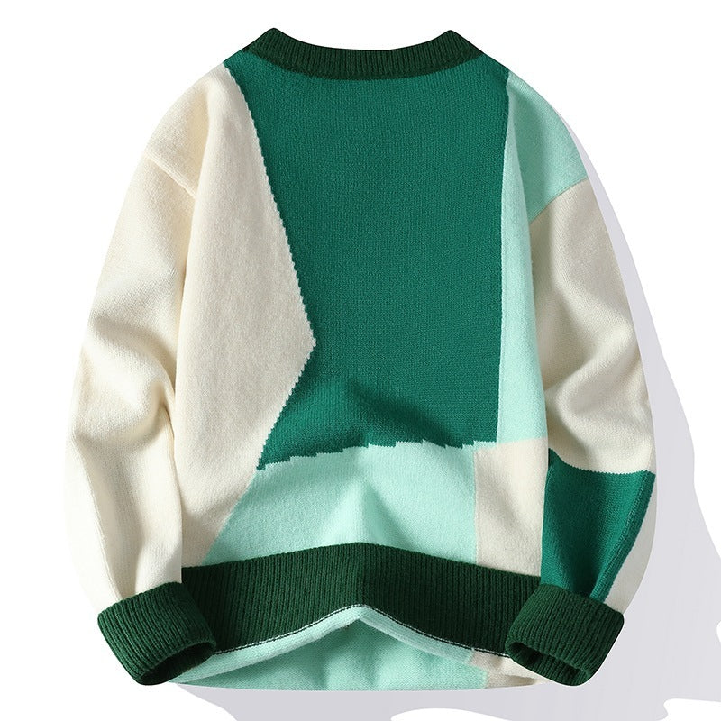 Laurence – Herren Pullover mit Farbakzent Patchwork