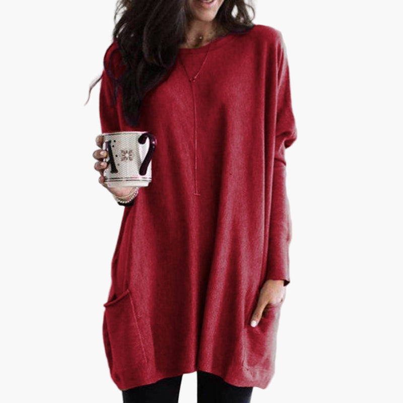 Damen Langarm Oversize Pullover – Bequemer Lässiger Stil für Alltag und Freizeit