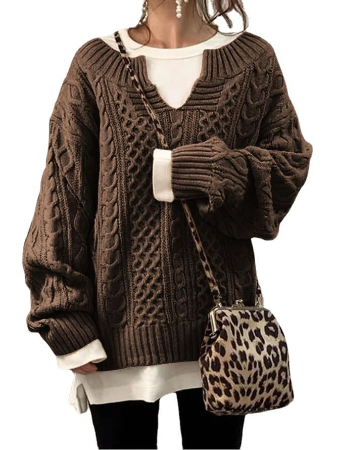 Linda – Lässiger Damenstrickpullover mit Leinenmuster