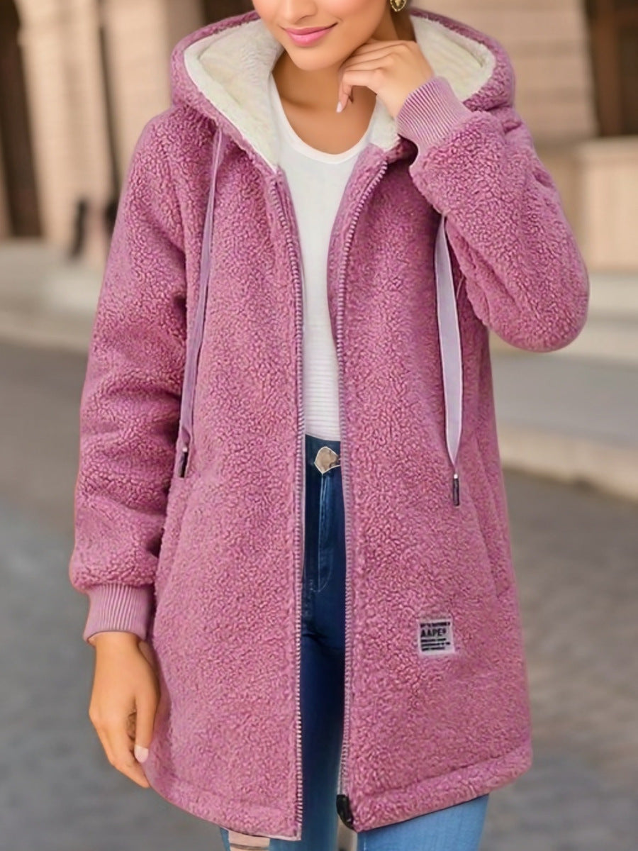 Leanne – Mittellanger Kaschmir-Hoodie mit Fleecefutter