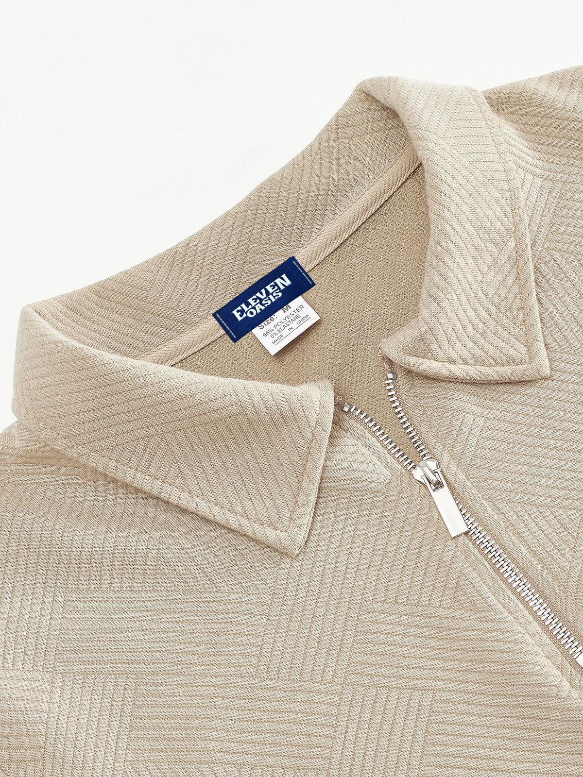 Herren Pullover mit Halbzipp und dezentem Muster – Smart-Casual & Büro-Look