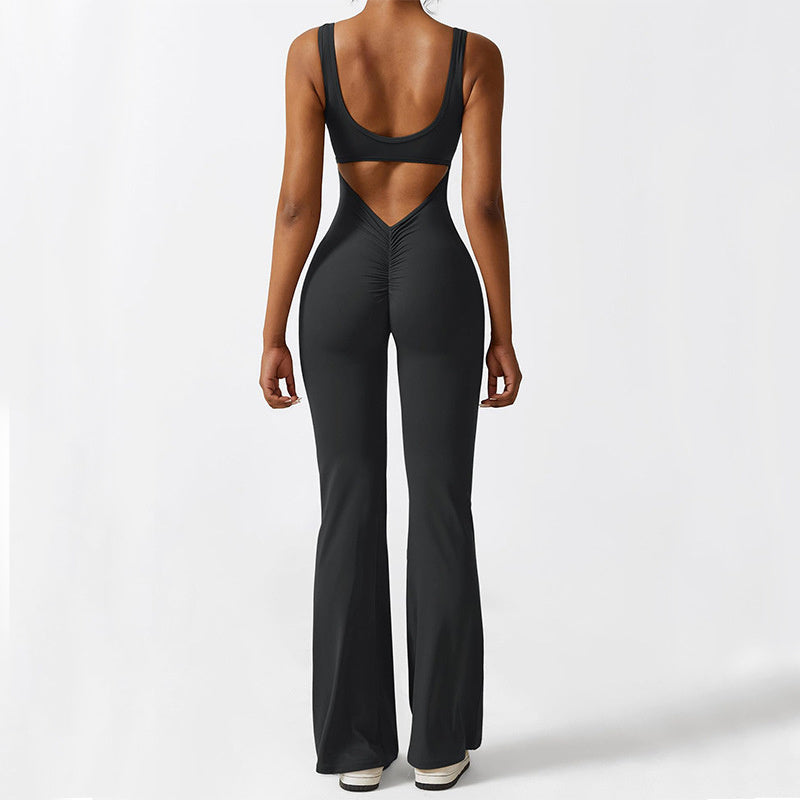 Melissa – Ärmellose Jumpsuits mit Schlaghose für Fitness und Yoga