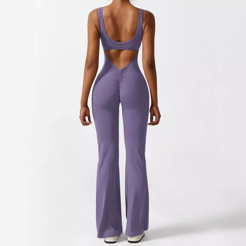 Melissa – Ärmellose Jumpsuits mit Schlaghose für Fitness und Yoga