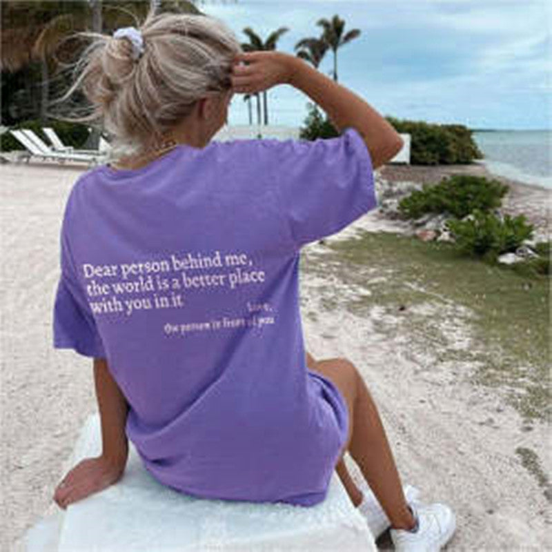 Rose – Damen T-Shirt mit Rundhals und Slogan